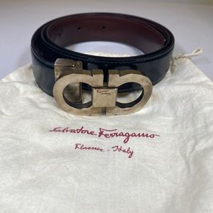 Salvatore Ferragamo Reversible Belt Black/Brown Mens Size 30-34